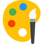 icons8 paint palette with brush 96